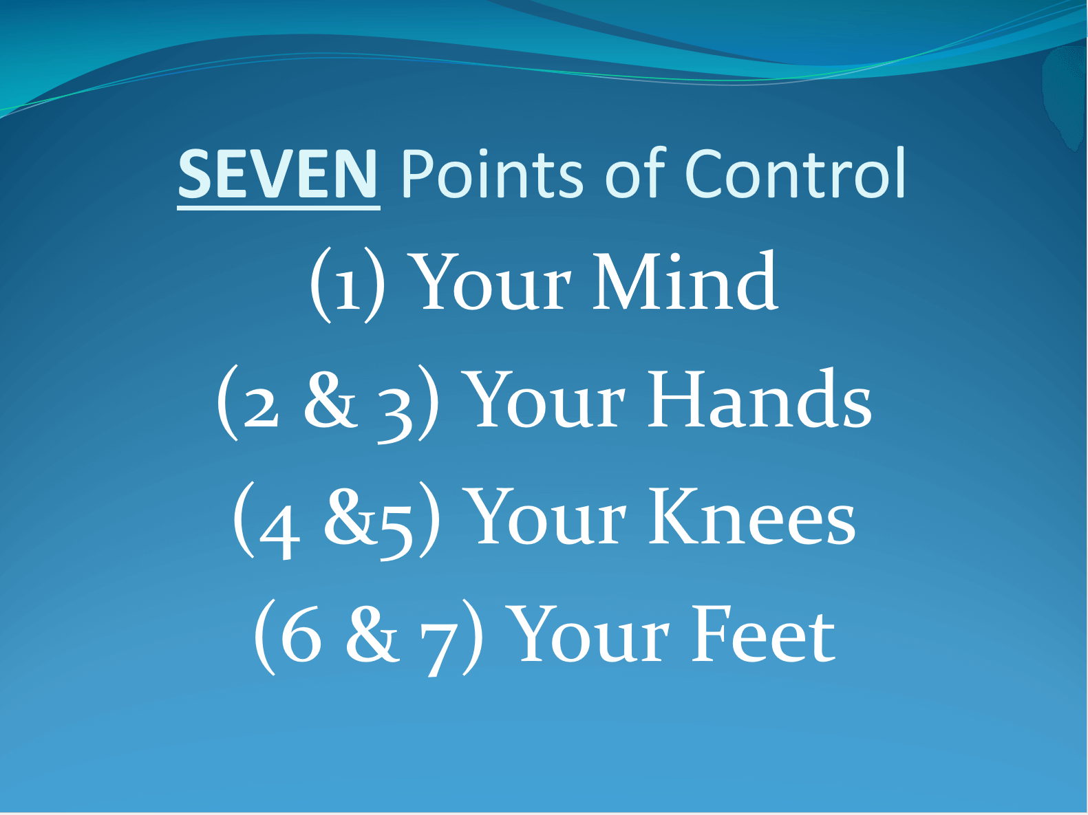 PowerPoint slide titled "Seven Points of Control by Bilal Qizilbash 2017 Power of You Talk.
